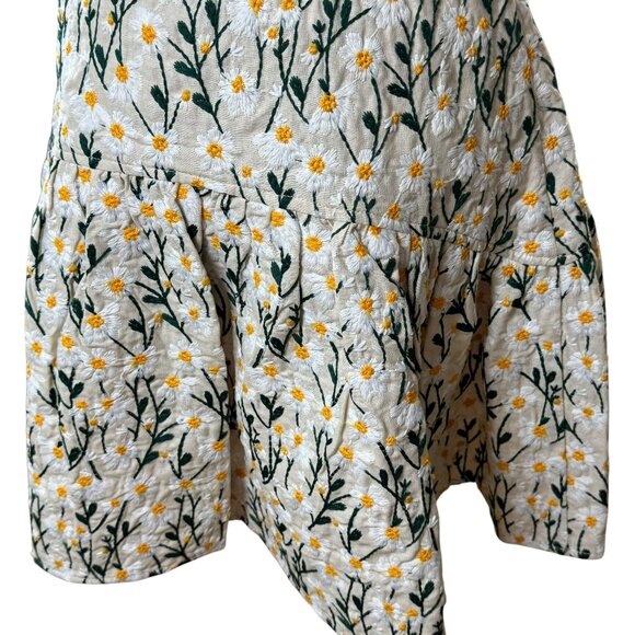 Avec Les Filles Embroidered Linen-Blend Floral Skirt Size 4 NWT - Picture 3 of 10